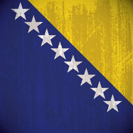 Colored bosnia herzegovina flag with details and grunge textureのイラスト素材