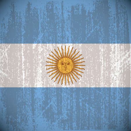 Colored flag with details and grunge textureのイラスト素材