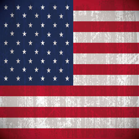 Colored United States of America flag with details and grunge textureのイラスト素材