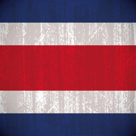 Colored Costa Rica flag with details and grunge textureのイラスト素材