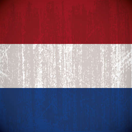 Colored netherlands flag with details and grunge textureのイラスト素材