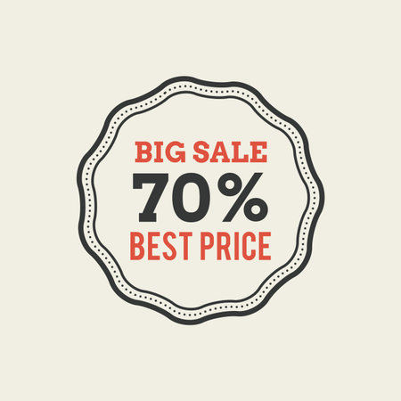 Isolated sales label with 70% text on a white backgroundのイラスト素材