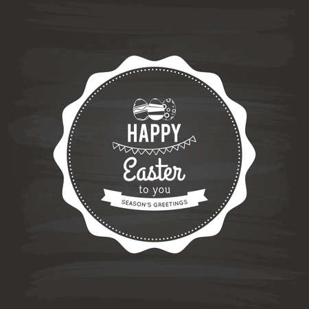 Isolated easter label with text and eggsのイラスト素材