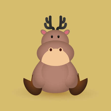 Isolated beautiful animal on a colored backgroundのイラスト素材