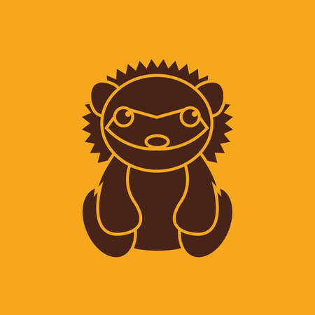 Isolated silhouette of an animal on a colored backgroundのイラスト素材