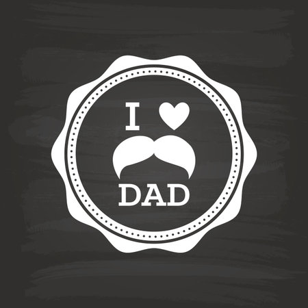 Isolated label with text for father's day on a black background