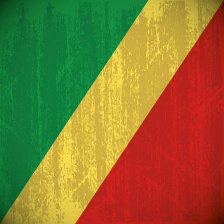 Colored flag with details and grunge textureのイラスト素材