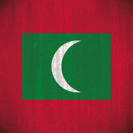 Colored flag with details and grunge textureのイラスト素材