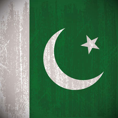 Colored flag with details and grunge textureのイラスト素材