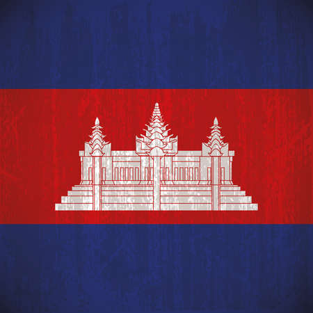 Colored flag with details and grunge textureのイラスト素材