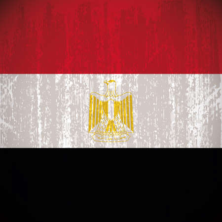 Colored flag with details and grunge textureのイラスト素材