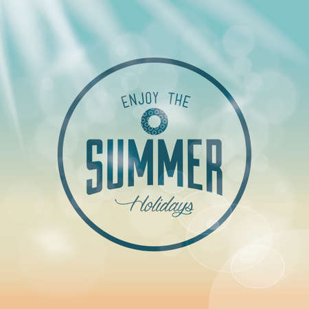 Colored background with a label for summer vacationsのイラスト素材