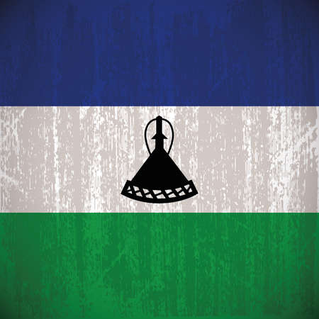 Colored flag with details and grunge textureのイラスト素材