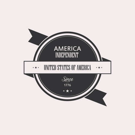 Isolated label with text for independence dayのイラスト素材