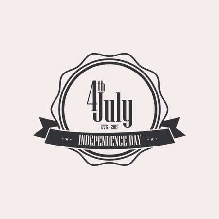 Isolated label with text for independence dayのイラスト素材