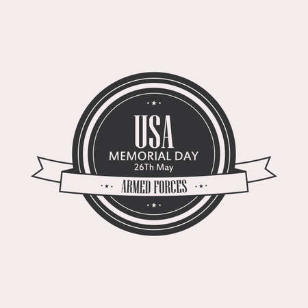 Isolated label with text for memorial dayのイラスト素材