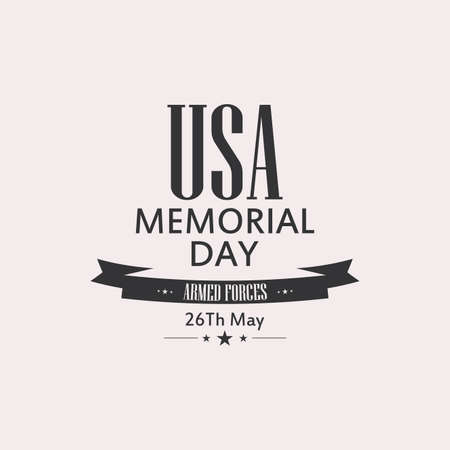 Isolated label with text for memorial dayのイラスト素材