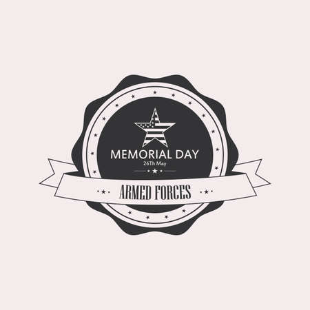 Isolated label with text for memorial dayのイラスト素材