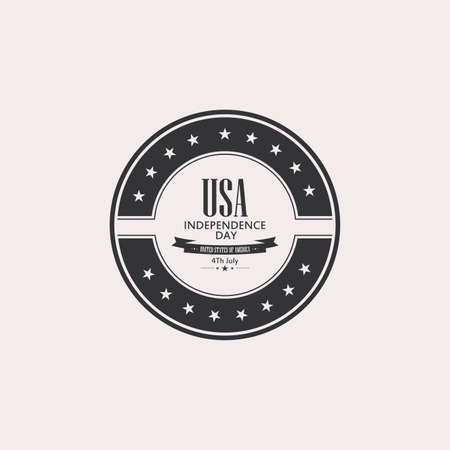 Isolated label with text for independence dayのイラスト素材