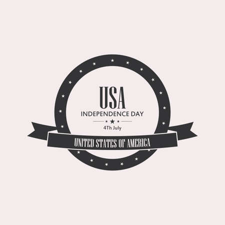 Isolated label with text for independence dayのイラスト素材