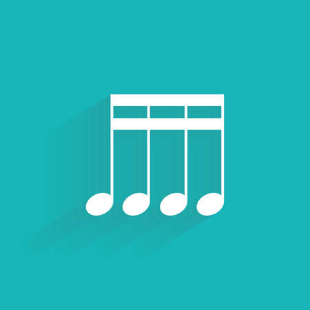 Isolated musical note on a blue backgroundのイラスト素材