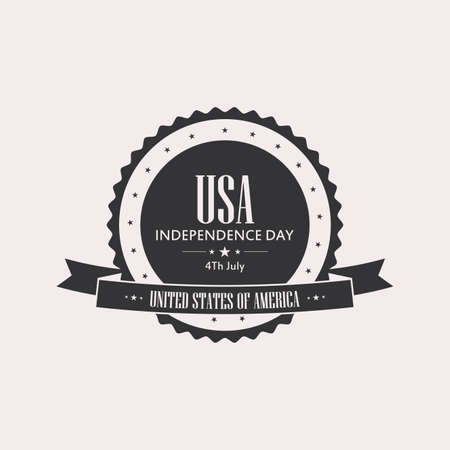 Isolated label with text for independence dayのイラスト素材