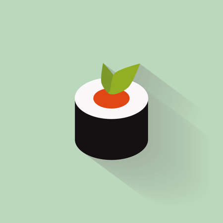 abstract japanese food on a green backgroundのイラスト素材