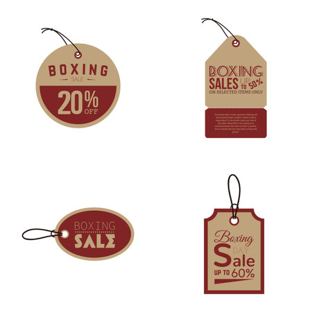 Set of sale labels with text on a white backgroundのイラスト素材