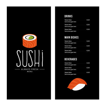 Abstract sushi menu background with some special objectsのイラスト素材