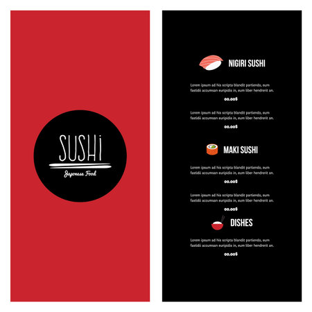 Abstract sushi menu background with some special objectsのイラスト素材