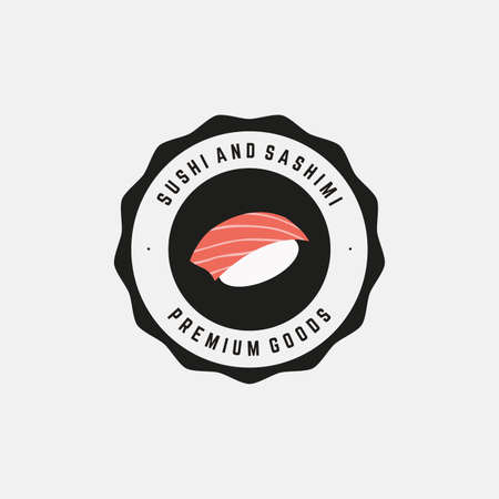 Abstract sushi label on a white backgroundのイラスト素材