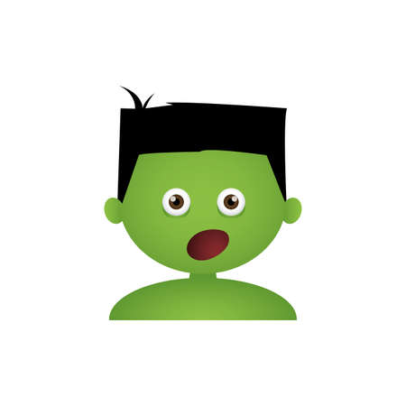 Isolated boy with a halloween costume and a facial expressionのイラスト素材