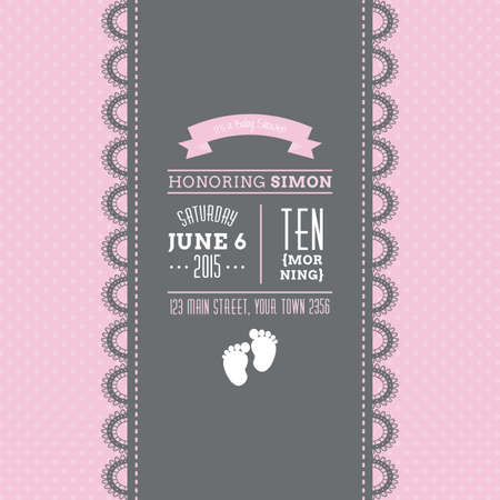 Set of colored backgrounds with text and icons for baby showersのイラスト素材