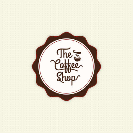 Isolated coffee label with text on a white backgroundのイラスト素材