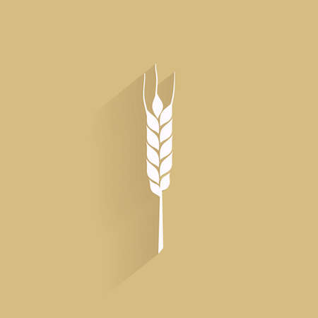 Isolated wheat silhouette on a brown backgroundのイラスト素材