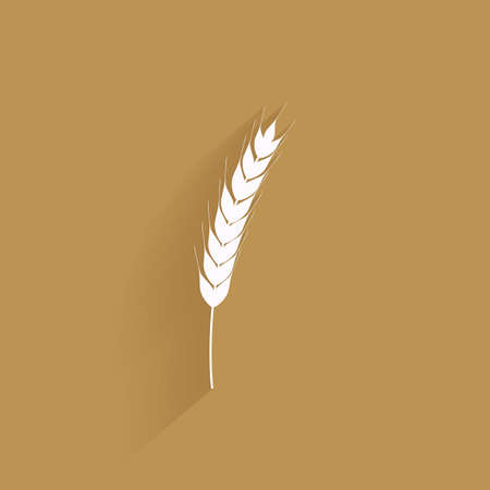 Isolated wheat silhouette on a brown backgroundのイラスト素材