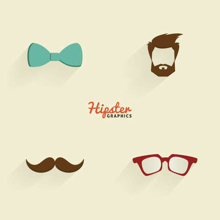 Set of hipster icons on a white backgroundのイラスト素材