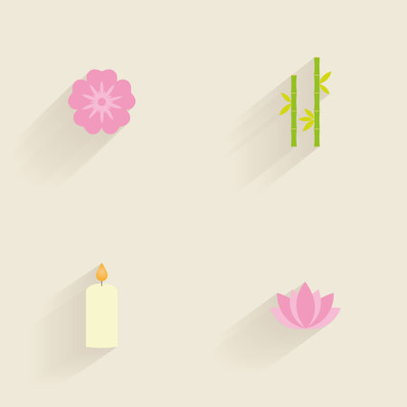 Set of spa icons on a colored backgroundのイラスト素材