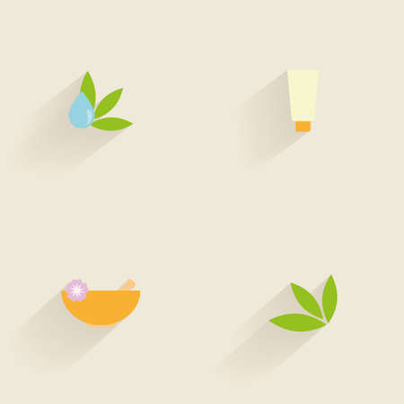 Set of spa icons on a colored backgroundのイラスト素材