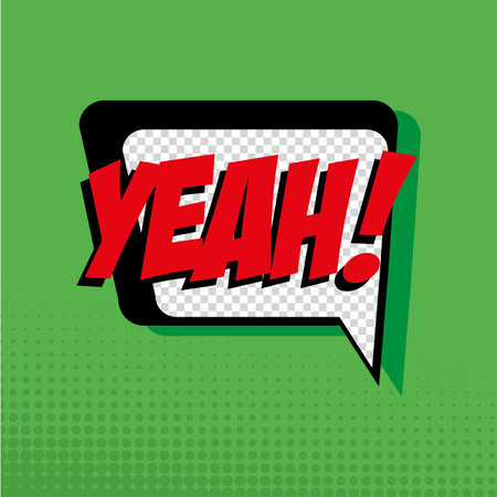 Isolated pop art expression on a colored background