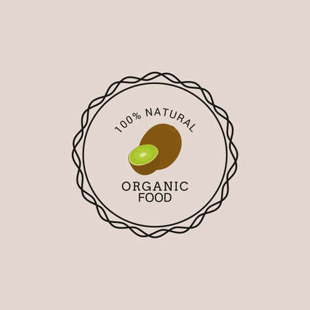 abstract organic food label on a light backgroundのイラスト素材