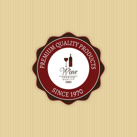 Abstract Wine label on a yellow backgroundのイラスト素材