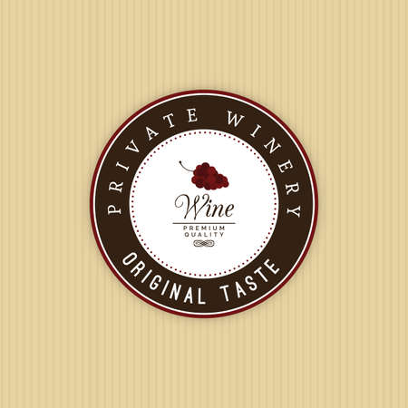 Abstract Wine label on a yellow backgroundのイラスト素材