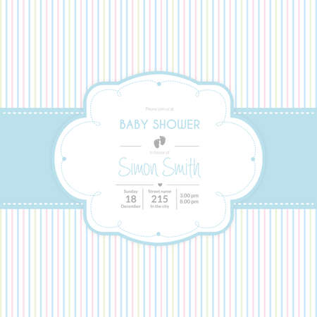 Colored background with text and icons for baby showersのイラスト素材