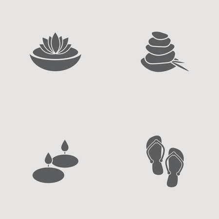abstract silhoutte spa objects on a white backgroundのイラスト素材