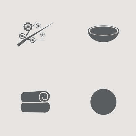 abstract silhoutte spa objects on a white backgroundのイラスト素材