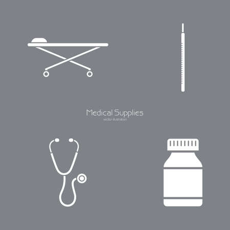 abstract Medical objects on a gray backgroundのイラスト素材