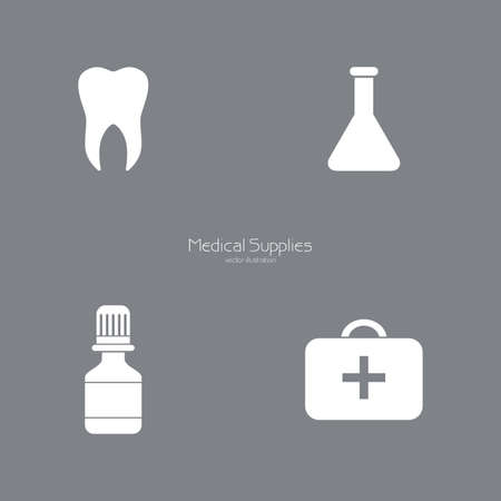 abstract Medical objects on a gray backgroundのイラスト素材