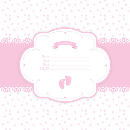 Colored background with text and icons for baby showersのイラスト素材