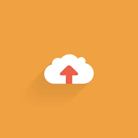 abstract cloud download object on a yellow backgroundのイラスト素材